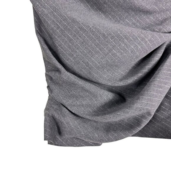 ZARA Grey Silver Pleated Off the Shoulder Pinstripe‎ Crop Top Small - Picture 7 of 14